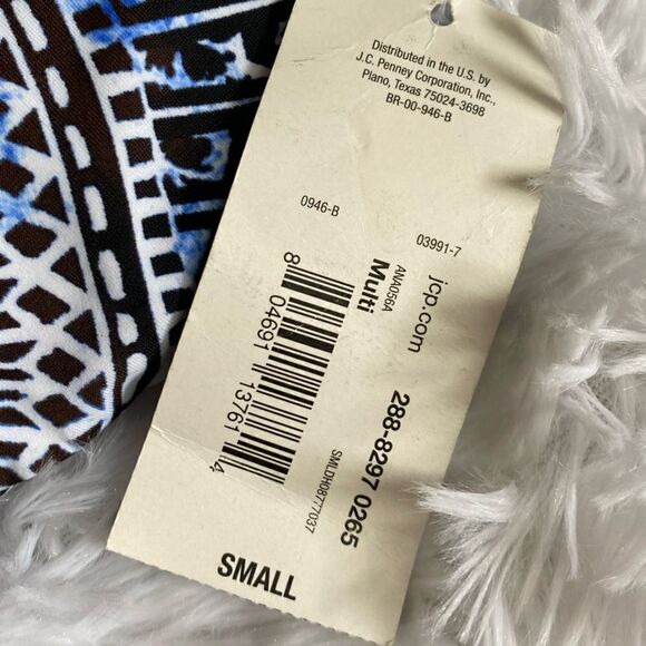 a.n.a One Piece Swimsuit New Blue Black Stringy Back Womens Size Small - Picture 7 of 9